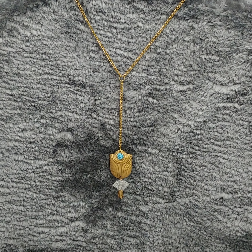 Brass necklace with vintage pendant